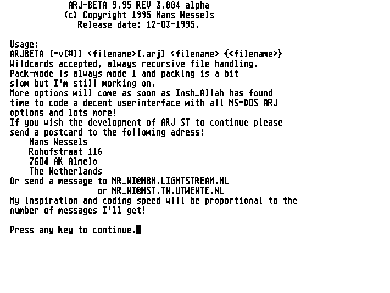 ARJ — screenshot 1